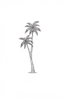 palm tree fine line tattoo design idea