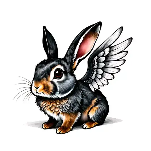Bunny With Wings tattoo design idea