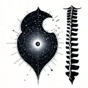 spinal tattoo: minimal star map tattoo design idea