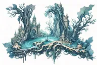 Watercolor tattoo design idea