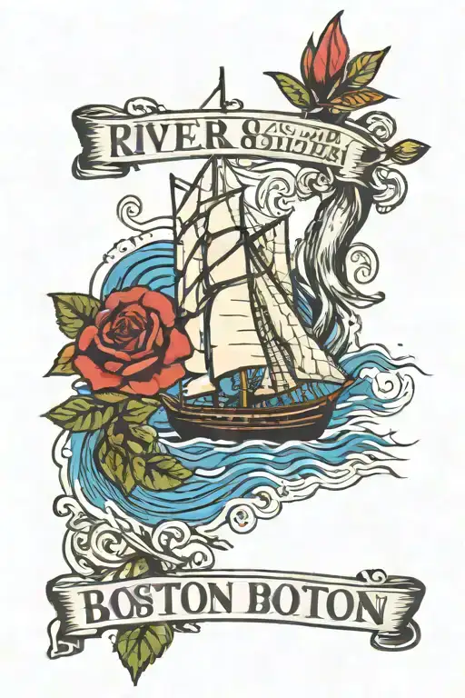 river AND boston tattoo design idea