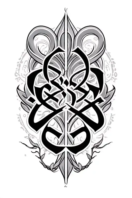 "Sagittarius and veigo" persian calligraphy tattoo design idea