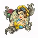 disney princesses pin up eith tattoos tattoo design idea