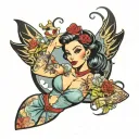 disney princesses pin up eith tattoos tattoo design idea