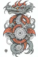 dragon with eyes surrounding them tattoo design idea