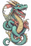 dragon with eyes surrounding them tattoo design idea