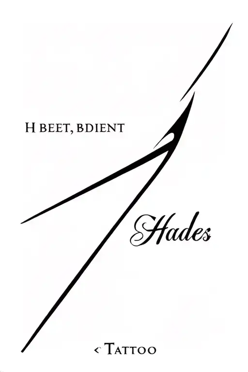 Hades bident with his greek name tattoo tattoo design idea