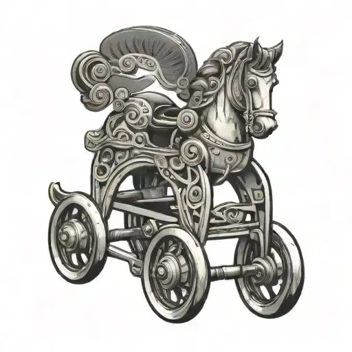 a rocking horse sewing machine tattoo design idea