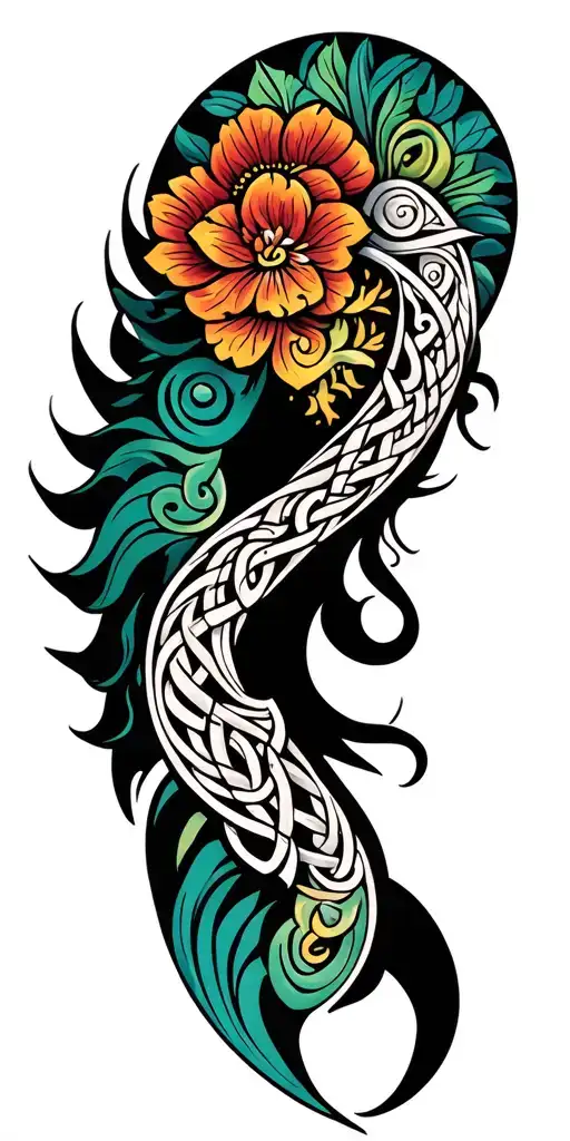 Irish Celtic to NZ maori tattoo tattoo design idea