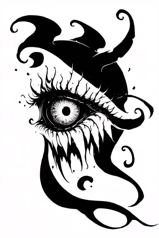 sigilism one eyed monster tattoo design idea