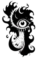 sigilism one eyed monster tattoo design idea
