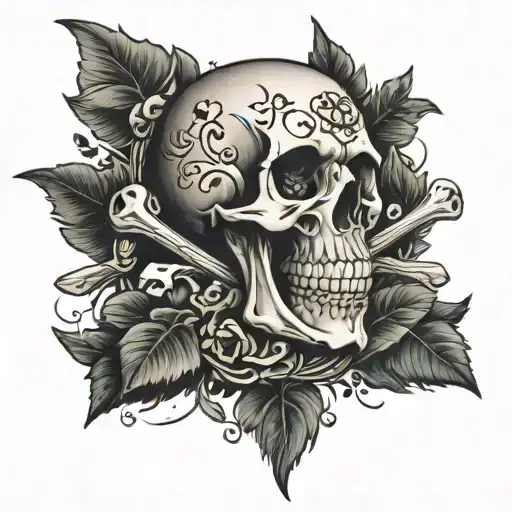 Skull and crossbones  tattoo design idea