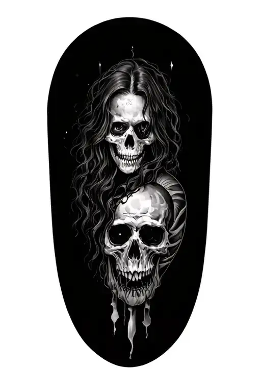 arm sleeve tattoo , black colours and shading using these bands "bad omens" "sleep token" and "amity affliction" tattoo design idea