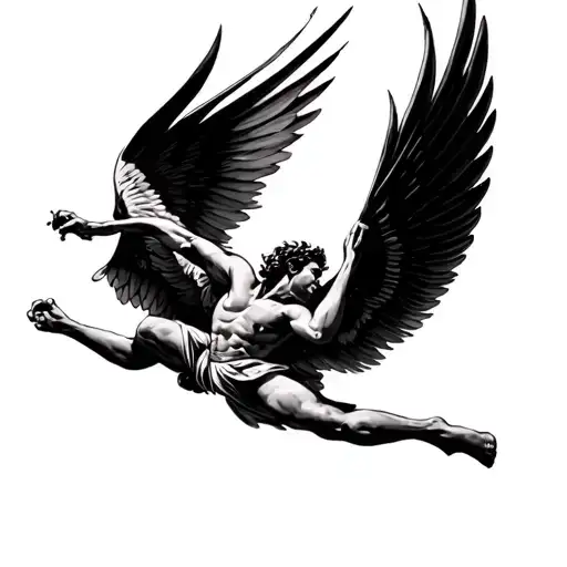 Falling icarus tattoo design idea