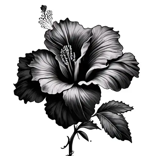 Black Hibiscus tattoo design idea
