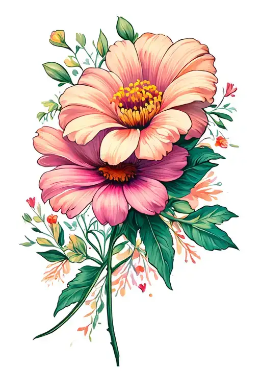 flowers , long live you tattoo design idea