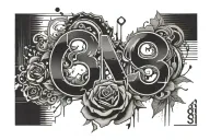 808 numbers tattoo design idea