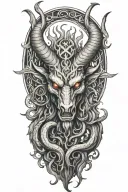 baphomet fire dragon tattoo design idea