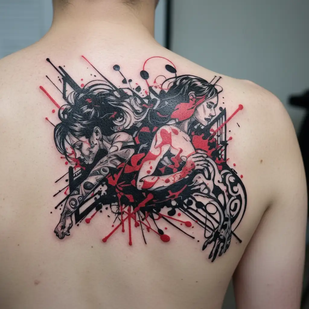 Gemini and Aquarius who pour water tattoo design idea