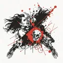 Gemini and Aquarius who pour water tattoo design idea