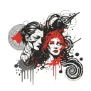 Gemini and Aquarius who pour water tattoo design idea