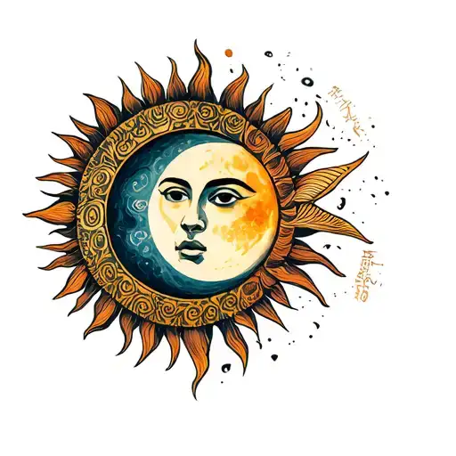 Hi, i currently have the round tattoo of a Māori sun/moon on my shoulder blade, i would like to expand it,  tattoo design idea