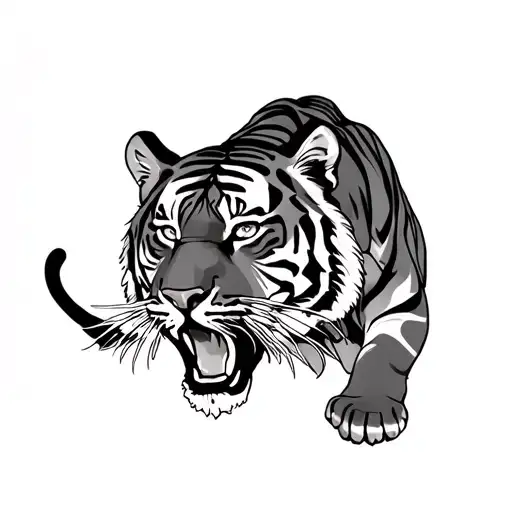Climbing Tiger tattoo design idea