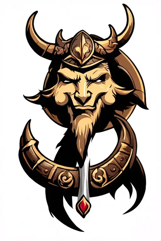 Viking Gemini sign tattoo design idea