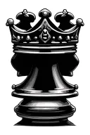 basic king chess piece tattoo design idea