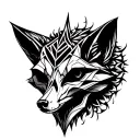 fox skull snare drum tattoo design idea