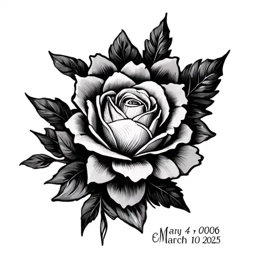 memorial tattoo with dates may 4, 2006- March 10, 2025 tattoo design idea