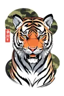 tiger stripe camo patterns tattoo design idea