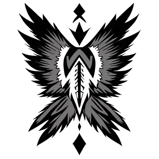 Navajo symbols feather thunderbird tattoo design idea