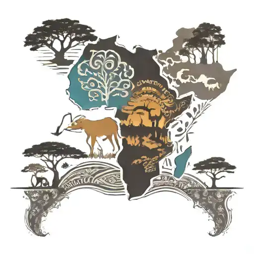 Africa continent tattoo design idea