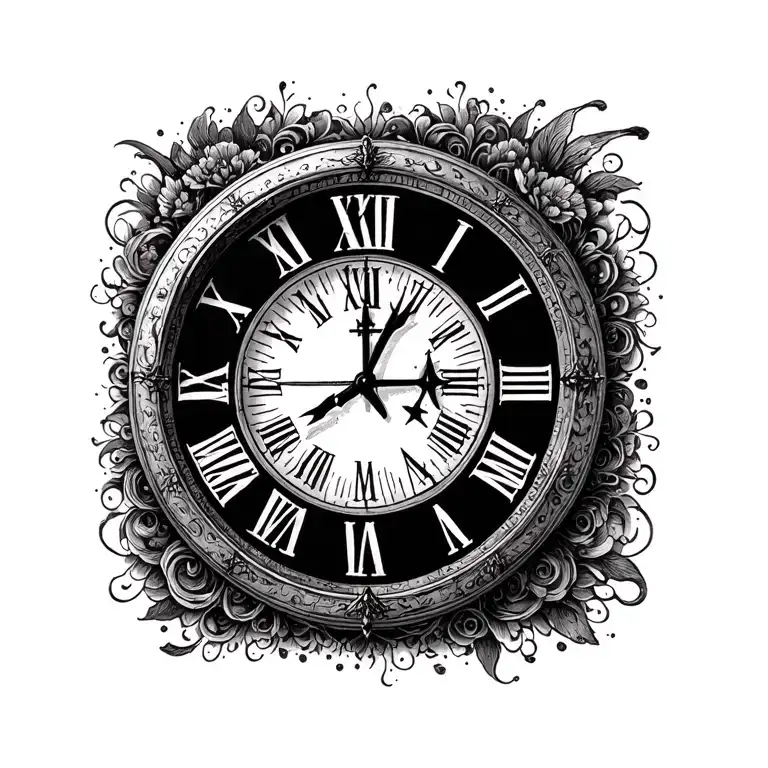 Clock Christianity and number 21 81 91 78 92 tattoo design idea