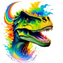 dinosaur goonies rainbow tattoo design idea