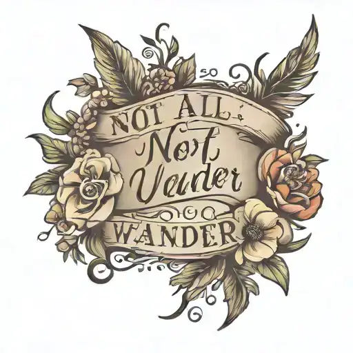 french quote 'Not all who wander tattoo design idea