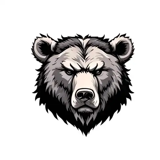 viking  bear head tattoo for head behind ear tattoo design idea