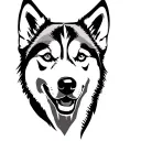 husky face tattoo design idea