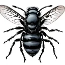 undead bee tattoo design idea