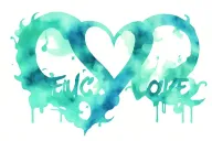 frozen heart with the words fuck love tattoo design idea