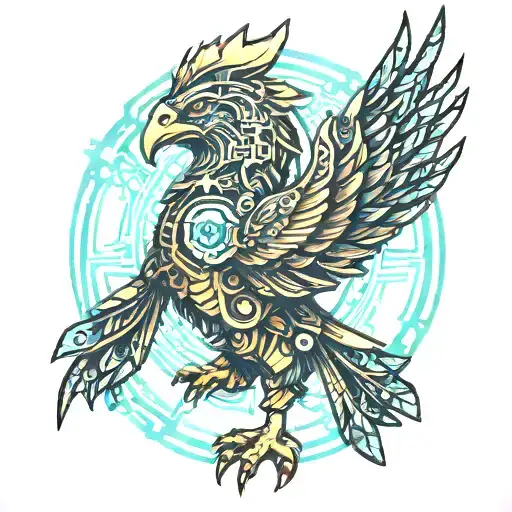 Liverbird with sparta tattoo design idea