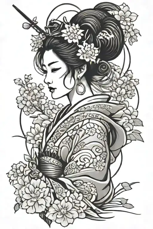 Geisha tattoo design idea