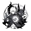 minato Luna I with kurama and Naruto tattoo design idea