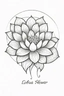 A lotus flower in a circle tattoo mini tattoo design idea