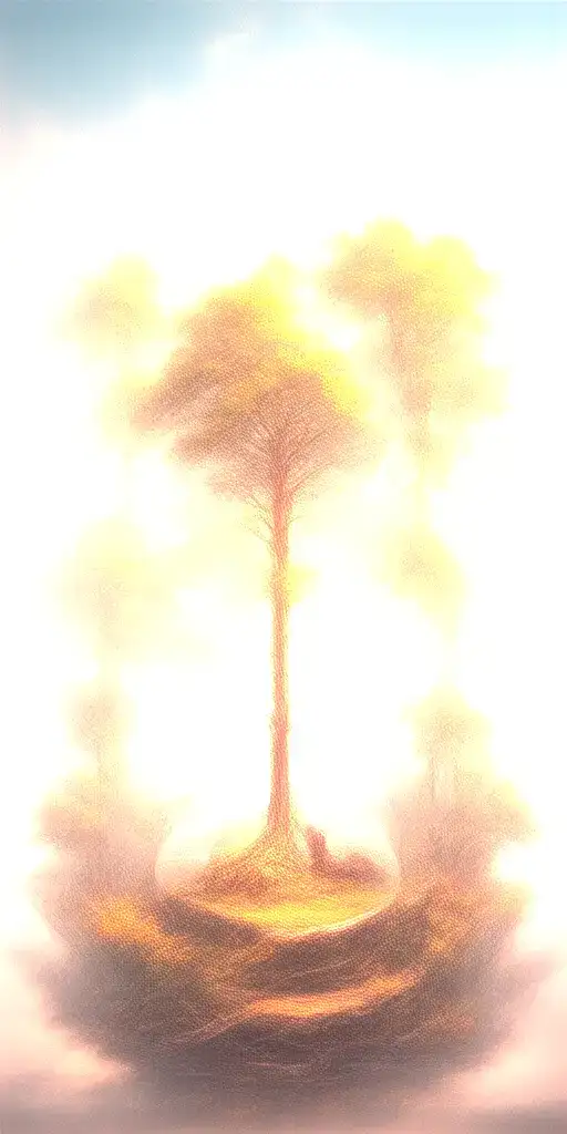 mountains, clouds, animals, hourglass , tree growing tattoo design idea