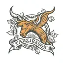 Taurus and aquarius cancer ribbon tattoo design idea