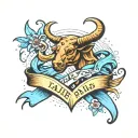 Taurus and aquarius cancer ribbon tattoo design idea