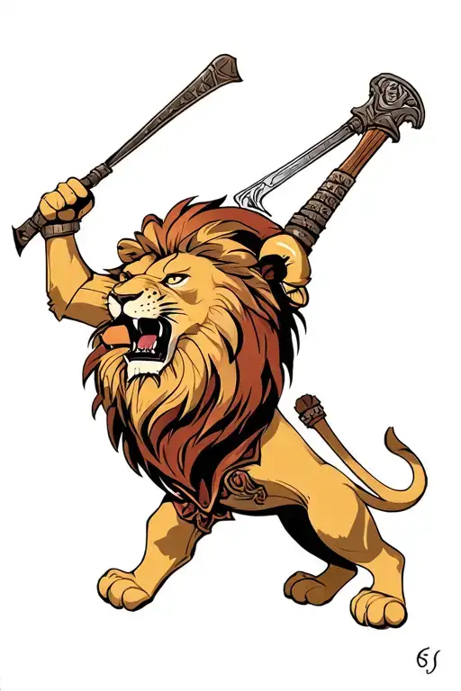 My figting name is El Cazador and i want a lion fighting against the darkness that repsresent bad times and im the lion tattoo design idea