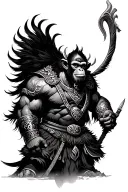 monkey king, warrior tattoo design idea